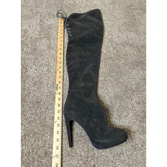 Victoria’s Secret Colin Stuart Over-the-knee Boot steel gray suede platform 7.5 - Picture 4 of 11